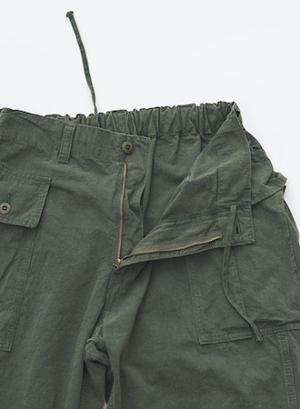 Sage De Cret High-Density CO/HEMP Cropped Pegtop Military Pants | Black Leo Boutique