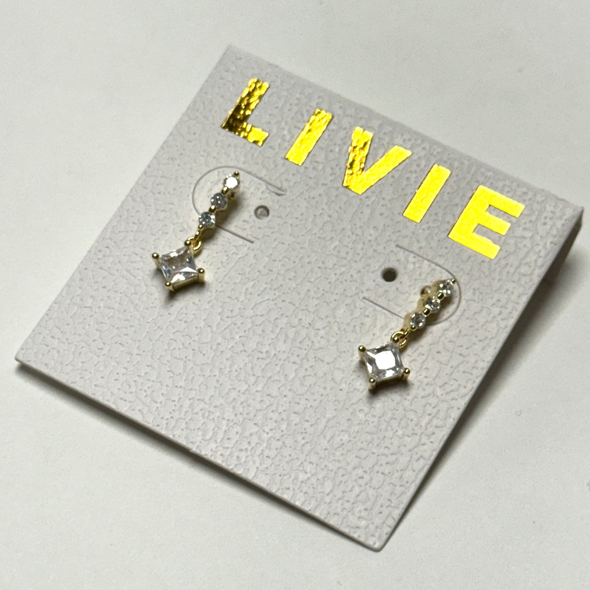 RAYNE Drop Cubic Earrings | Gold