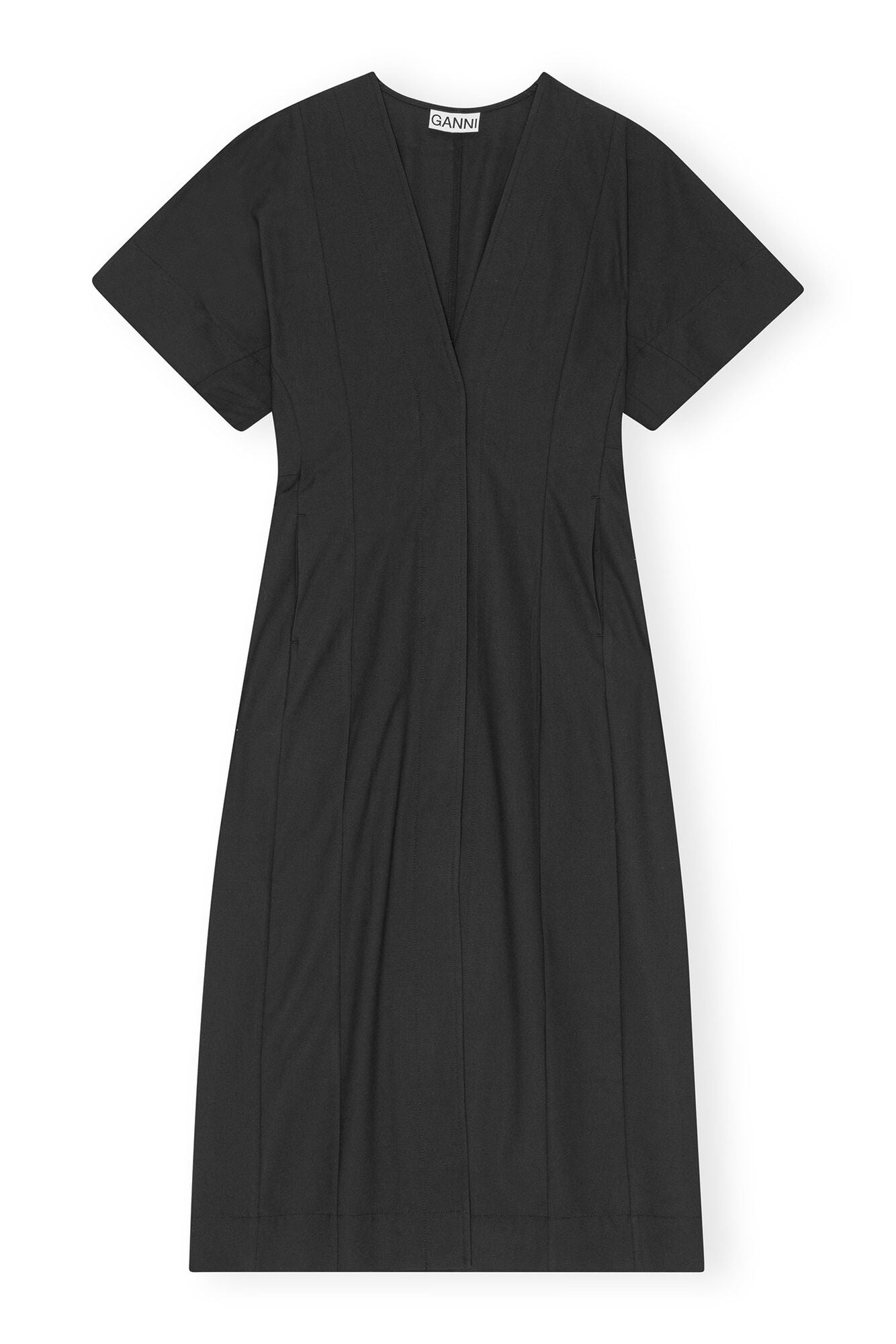 LEO boutique drapey melange midi dress black GANNI