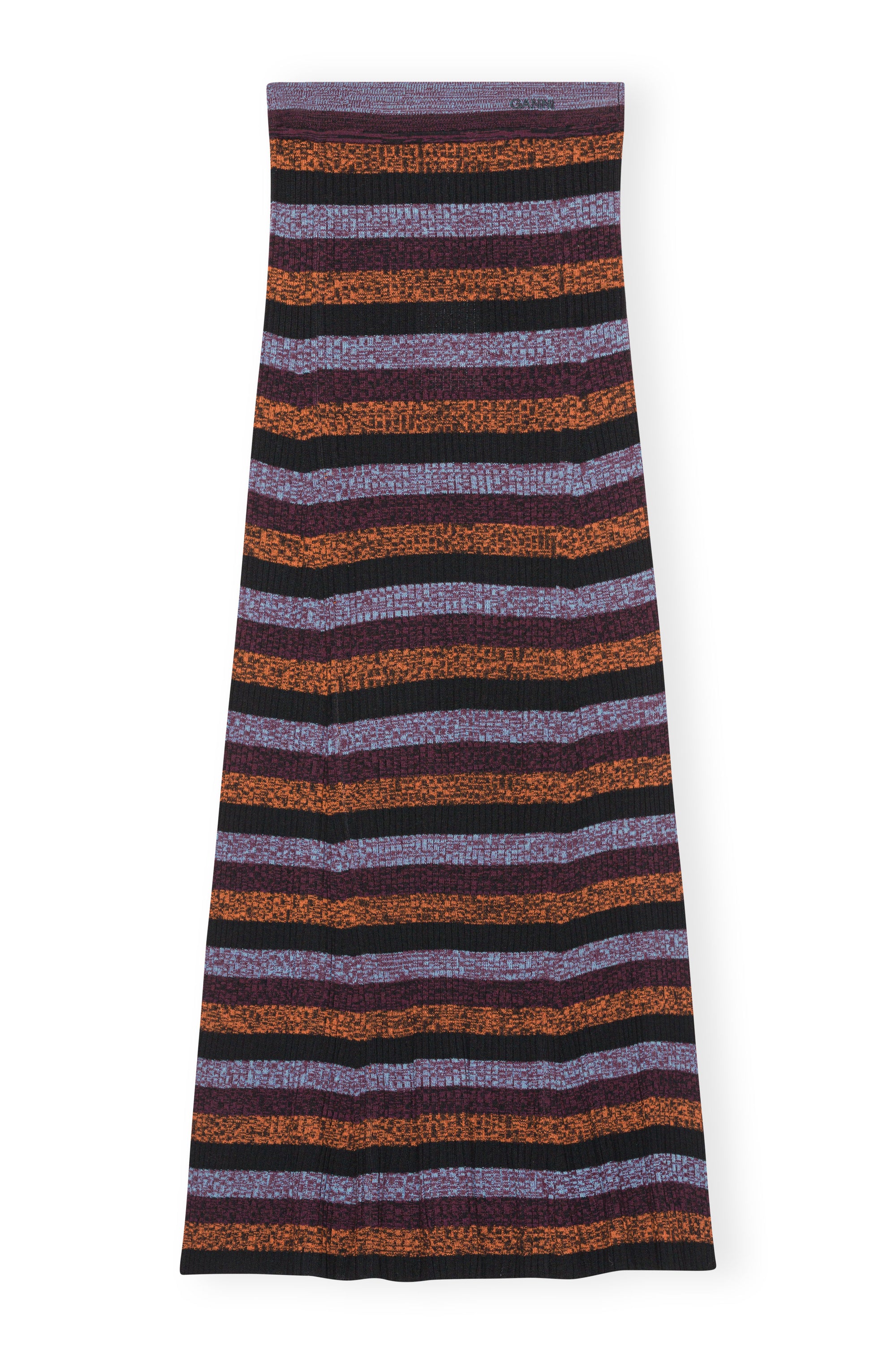 GANNI Striped Merino Rib Knit Maxi Skirt Multicolour LEO BOUTIQUE