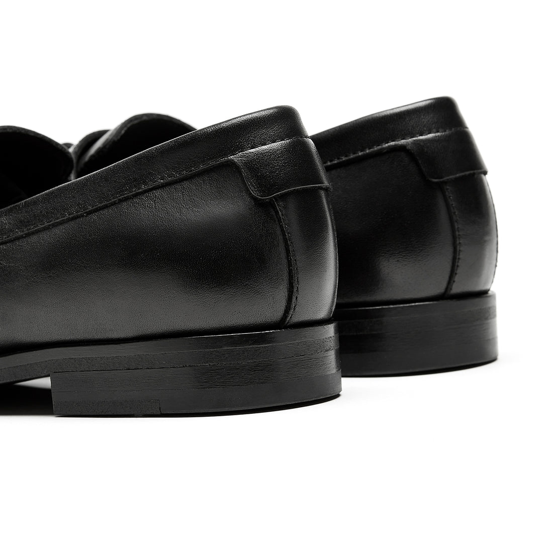 morgan leather tassle loafer | black