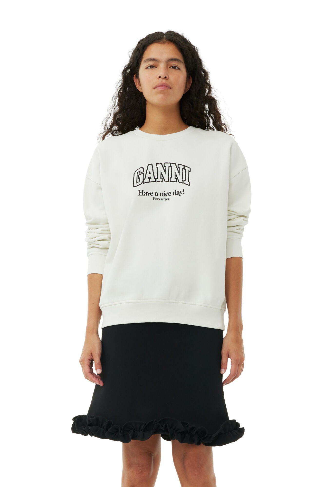 LEO boutique isoli ganni oversized sweatshirt egret GANNI