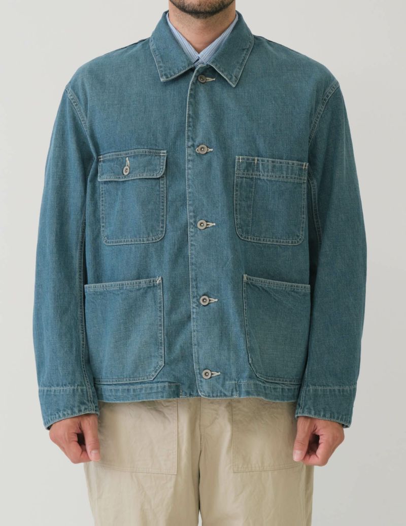 SAGE DE CRET 11 oz Denim Sof201t Coverall Jacket | Blue LEO BOUTIQUE