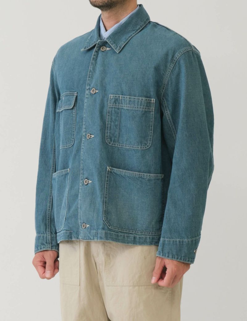 SAGE DE CRET 11 oz Denim Sof201t Coverall Jacket | Blue LEO BOUTIQUEr