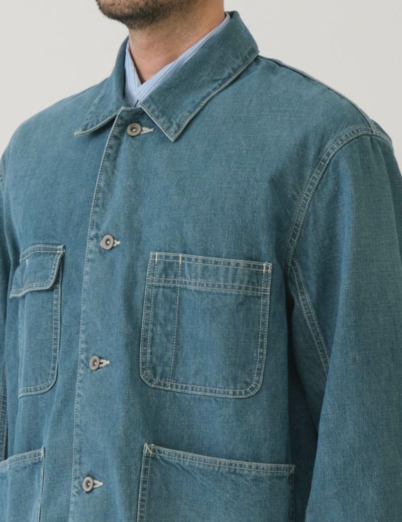 SAGE DE CRET 11 oz Denim Sof201t Coverall Jacket | Blue LEO BOUTIQUE