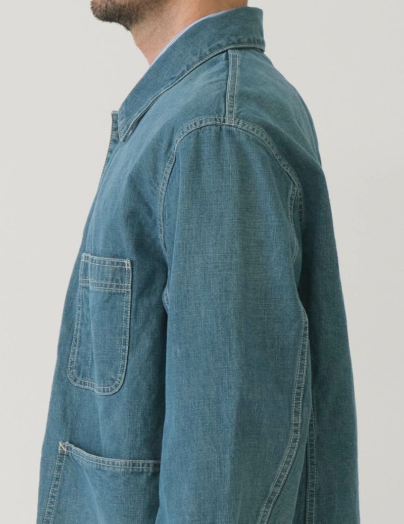 SAGE DE CRET 11 oz Denim Sof201t Coverall Jacket | Blue LEO BOUTIQUE
