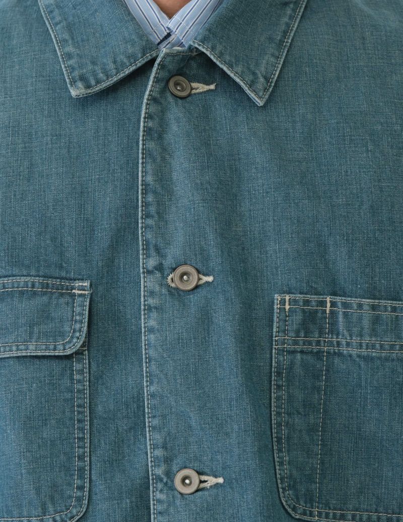 SAGE DE CRET 11 oz Denim Sof201t Coverall Jacket | Blue LEO BOUTIQUE