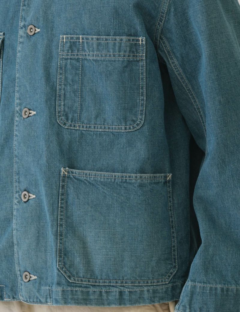 SAGE DE CRET 11 oz Denim Sof201t Coverall Jacket | Blue LEO BOUTIQUE