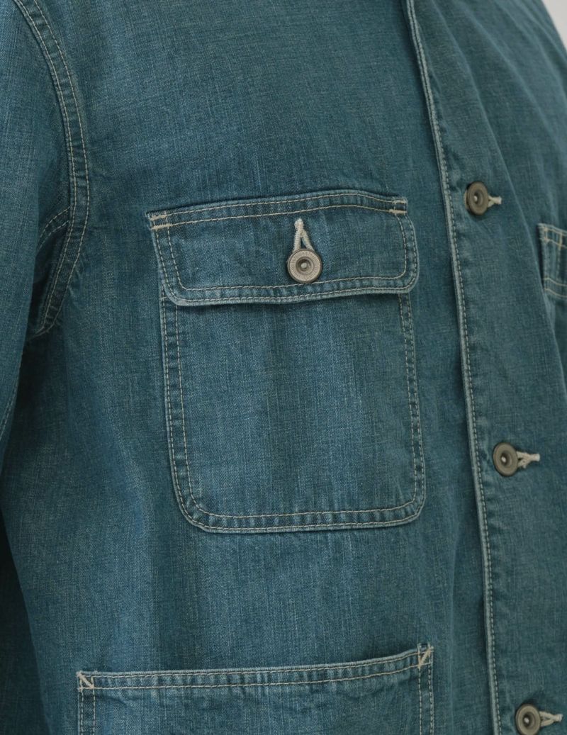 SAGE DE CRET 11 oz Denim Sof201t Coverall Jacket | Blue LEO BOUTIQUE