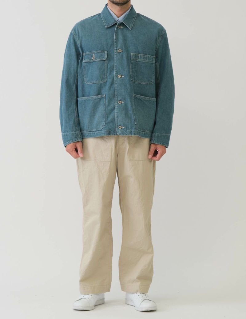 SAGE DE CRET 11 oz Denim Sof201t Coverall Jacket | Blue LEO BOUTIQUE