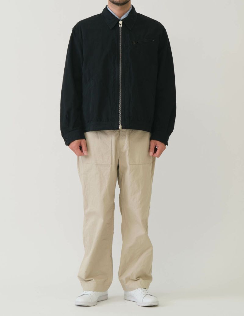 SAGE DE CRET CO Chino Cloth Crinkle Baggy Baker Pants | Beige LEO BOUT…