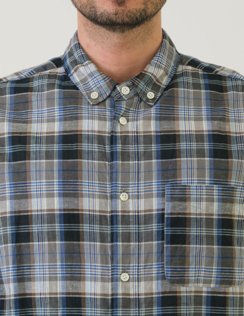 SAGE DE CRET CO/LI Madras Check Short Point Button Down Collar Shirt |…