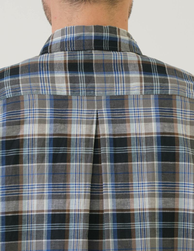 SAGE DE CRET CO/LI Madras Check Short Point Button Down Collar Shirt |…