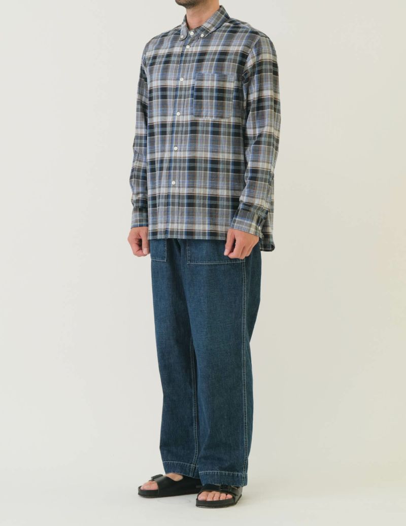 SAGE DE CRET CO/LI Madras Check Short Point Button Down Collar Shirt |…