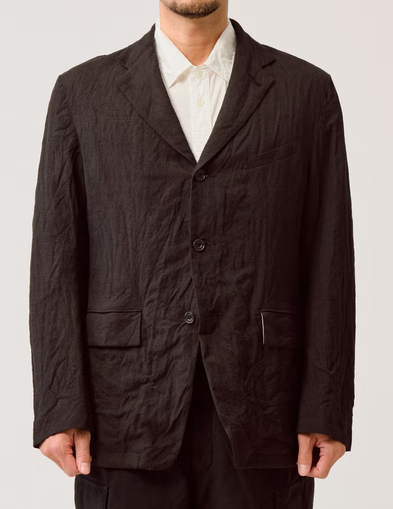 SAGE DE CRET WO/LI Tumble Washed 3-B Tailored Jacket | Brown LEO BOUTIQUE