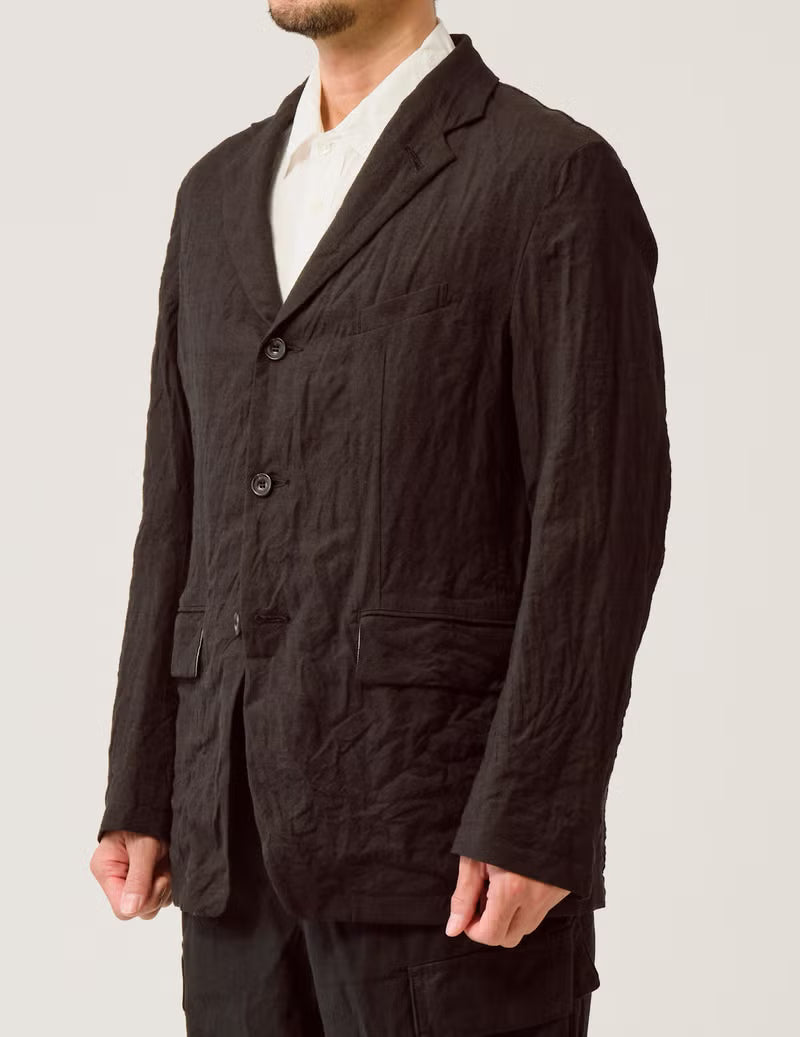 SAGE DE CRET WO/LI Tumble Washed 3-B Tailored Jacket | Brown LEO BOUTIQUE