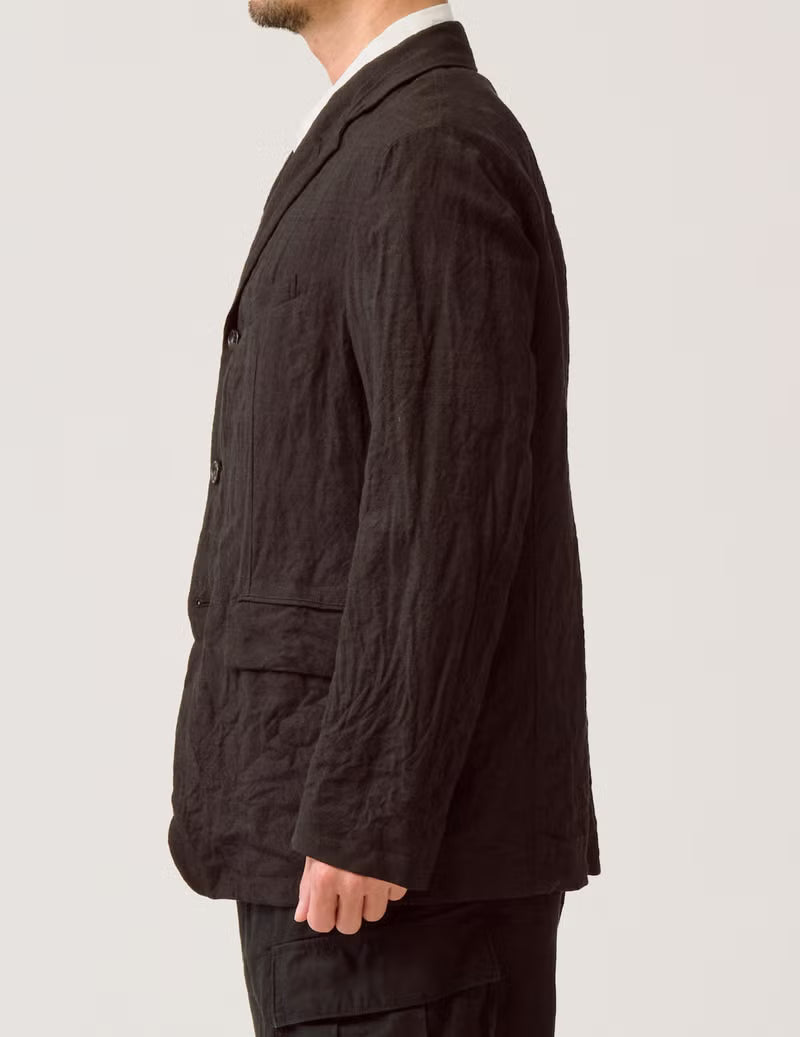 SAGE DE CRET WO/LI Tumble Washed 3-B Tailored Jacket | Brown LEO BOUTIQUE