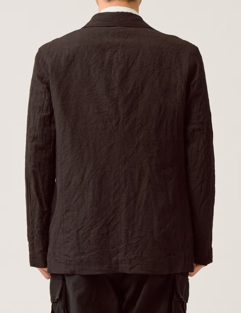 SAGE DE CRET WO/LI Tumble Washed 3-B Tailored Jacket | Brown LEO BOUTIQUE