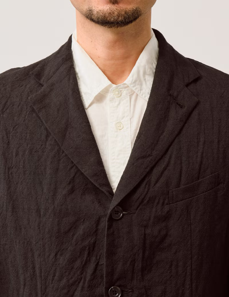 SAGE DE CRET WO/LI Tumble Washed 3-B Tailored Jacket | Brown LEO BOUTIQUE