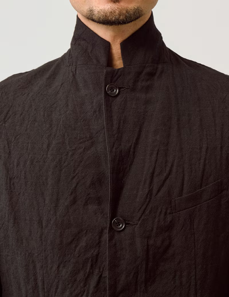 SAGE DE CRET WO/LI Tumble Washed 3-B Tailored Jacket | Brown LEO BOUTIQUE