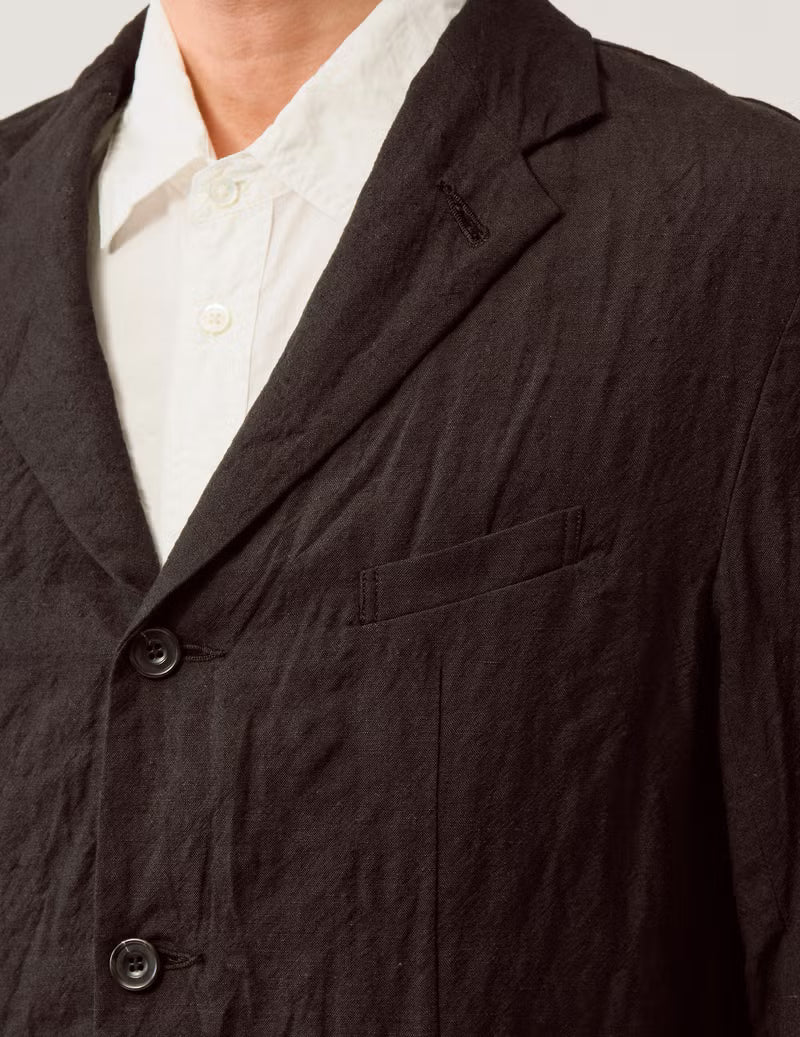 SAGE DE CRET WO/LI Tumble Washed 3-B Tailored Jacket | Brown LEO BOUTIQUE