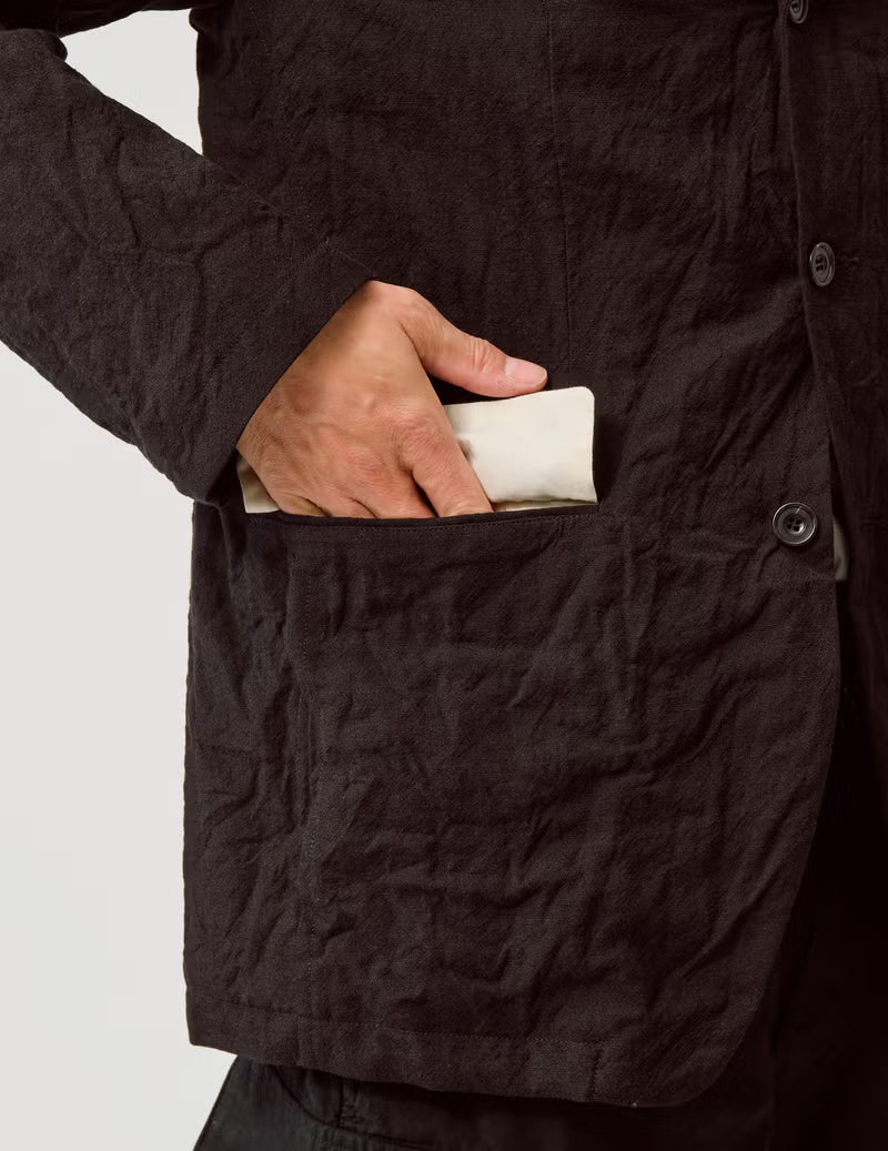 SAGE DE CRET WO/LI Tumble Washed 3-B Tailored Jacket | Brown LEO BOUTIQUE