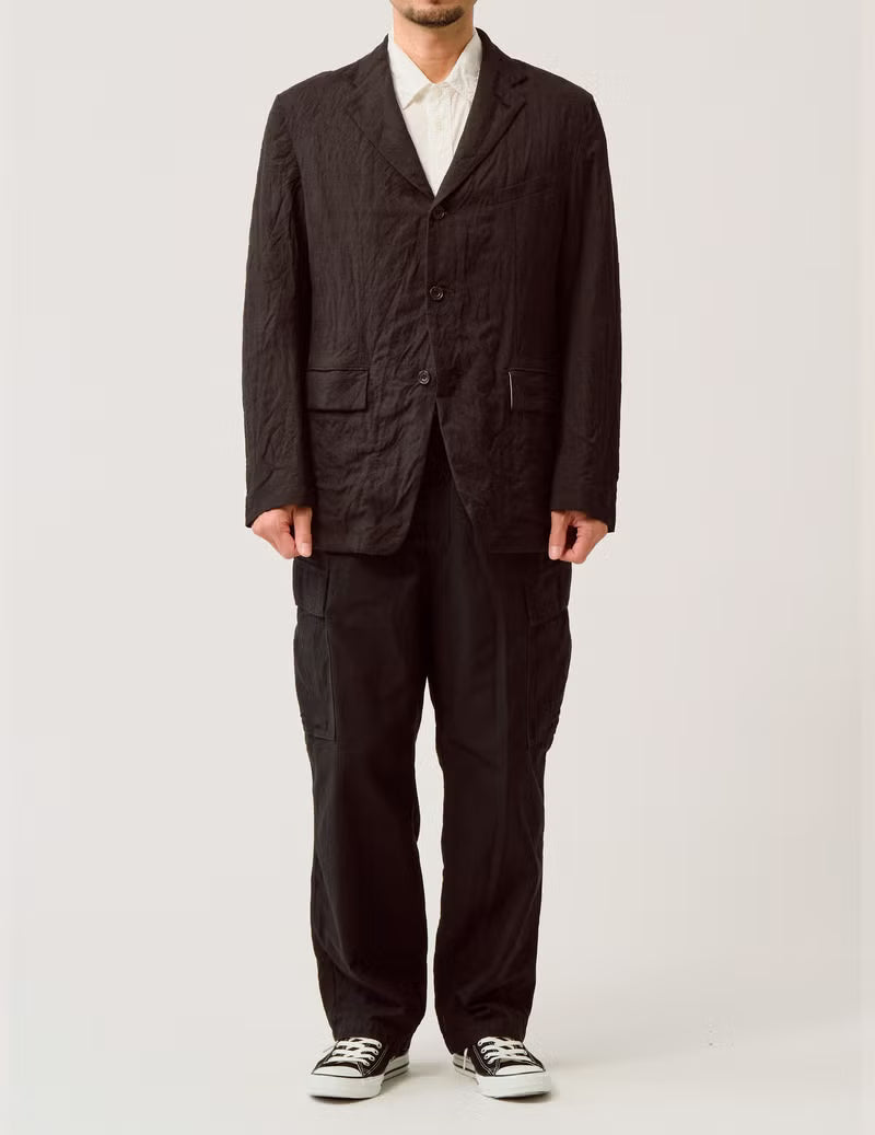 SAGE DE CRET WO/LI Tumble Washed 3-B Tailored Jacket | Brown LEO BOUTIQUE