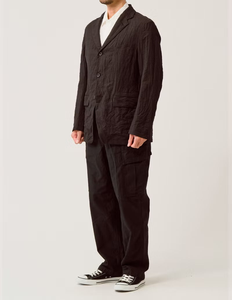 SAGE DE CRET WO/LI Tumble Washed 3-B Tailored Jacket | Brown LEO BOUTIQUE