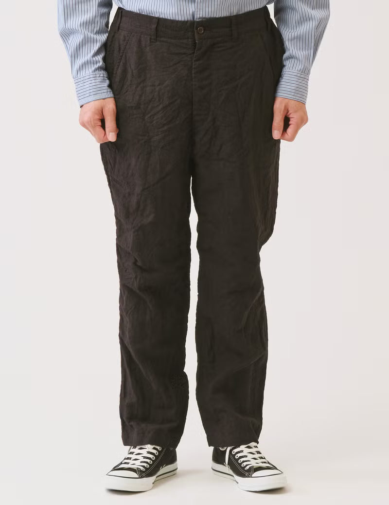 SAGE DE CRET WO/LI Tumble Washed Pegtop Pants | Brown LEO BOUTIQUE