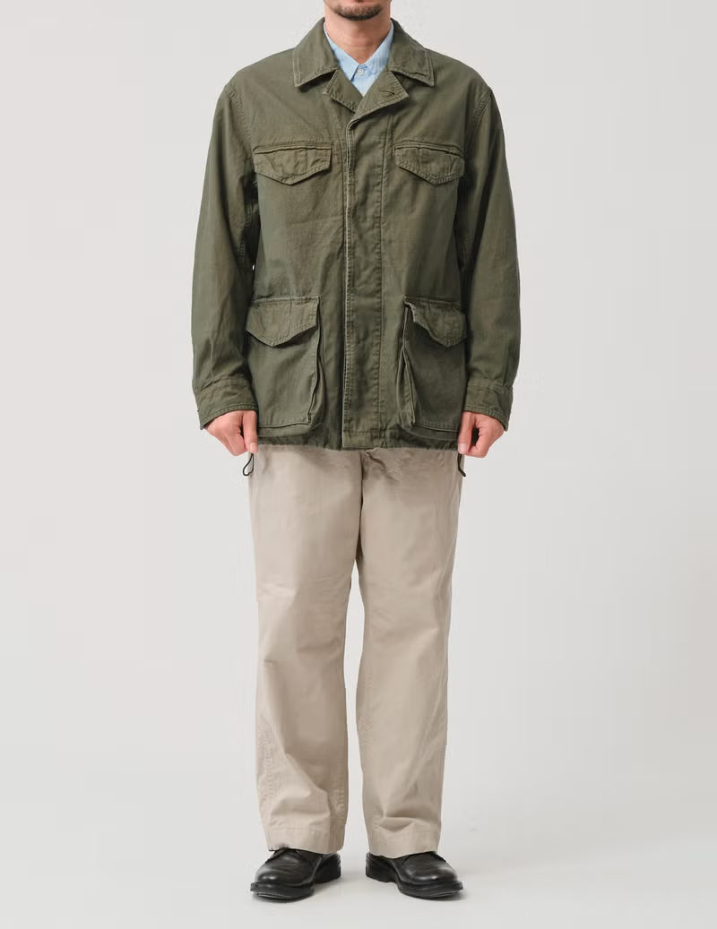 SAGE DE CRET CO/LI Back Satin M-47 Style Jacket | Olive LEO BOUTIQUE