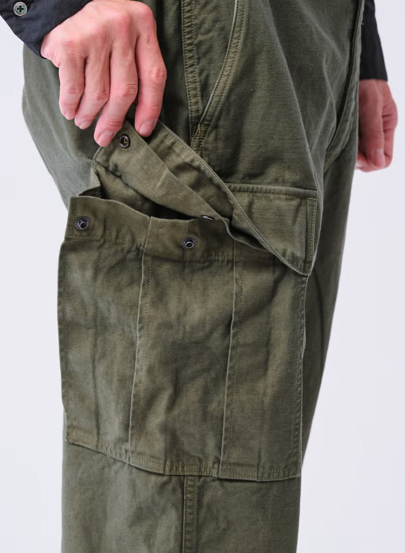 SAGE DE CRET CO/LI Back Satin M-51 Style Wide Pants | Olive LEO BOUTIQUE