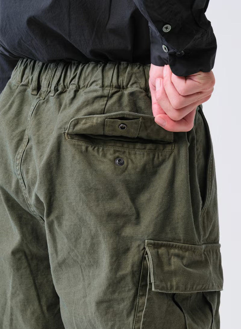 SAGE DE CRET CO/LI Back Satin M-51 Style Wide Pants | Olive LEO BOUTIQUE