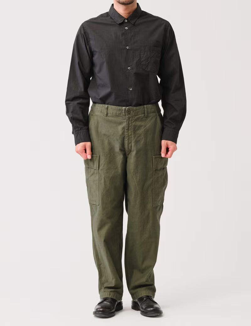 SAGE DE CRET CO/LI Back Satin M-51 Style Wide Pants | Olive LEO BOUTIQUE