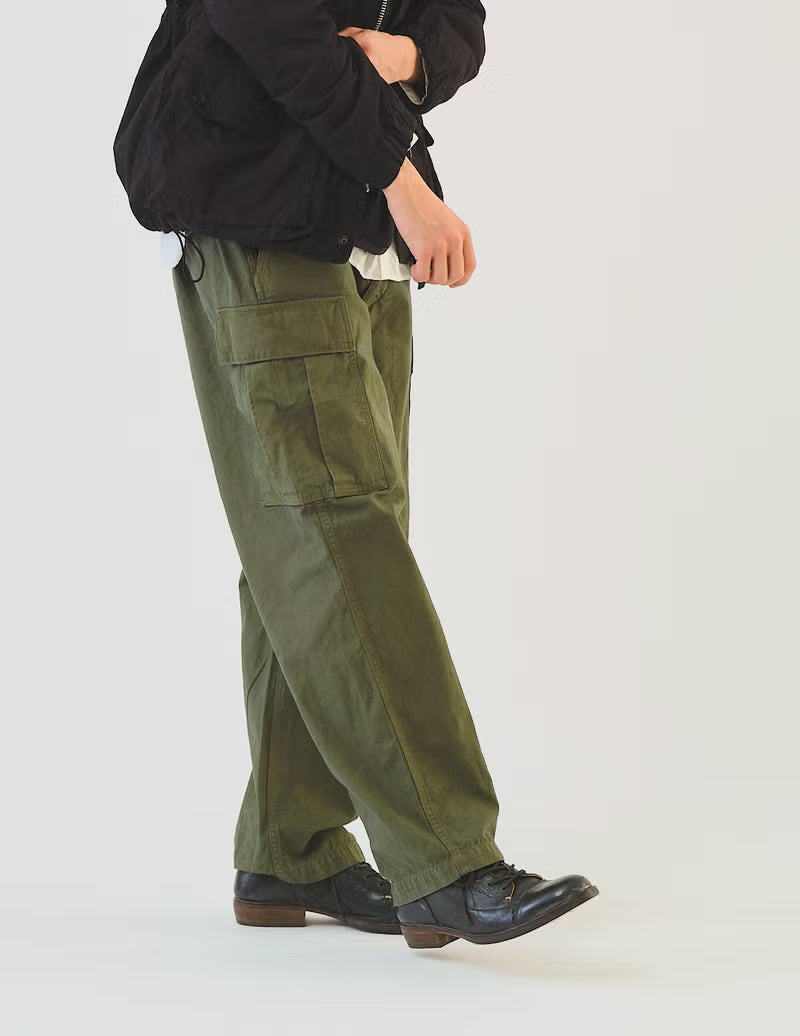 SAGE DE CRET CO/LI Back Satin M-51 Style Wide Pants | Olive LEO BOUTIQUE