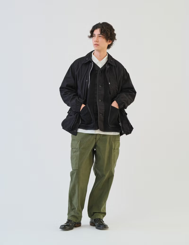SAGE DE CRET CO/LI Back Satin M-51 Style Wide Pants | Olive LEO BOUTIQUE
