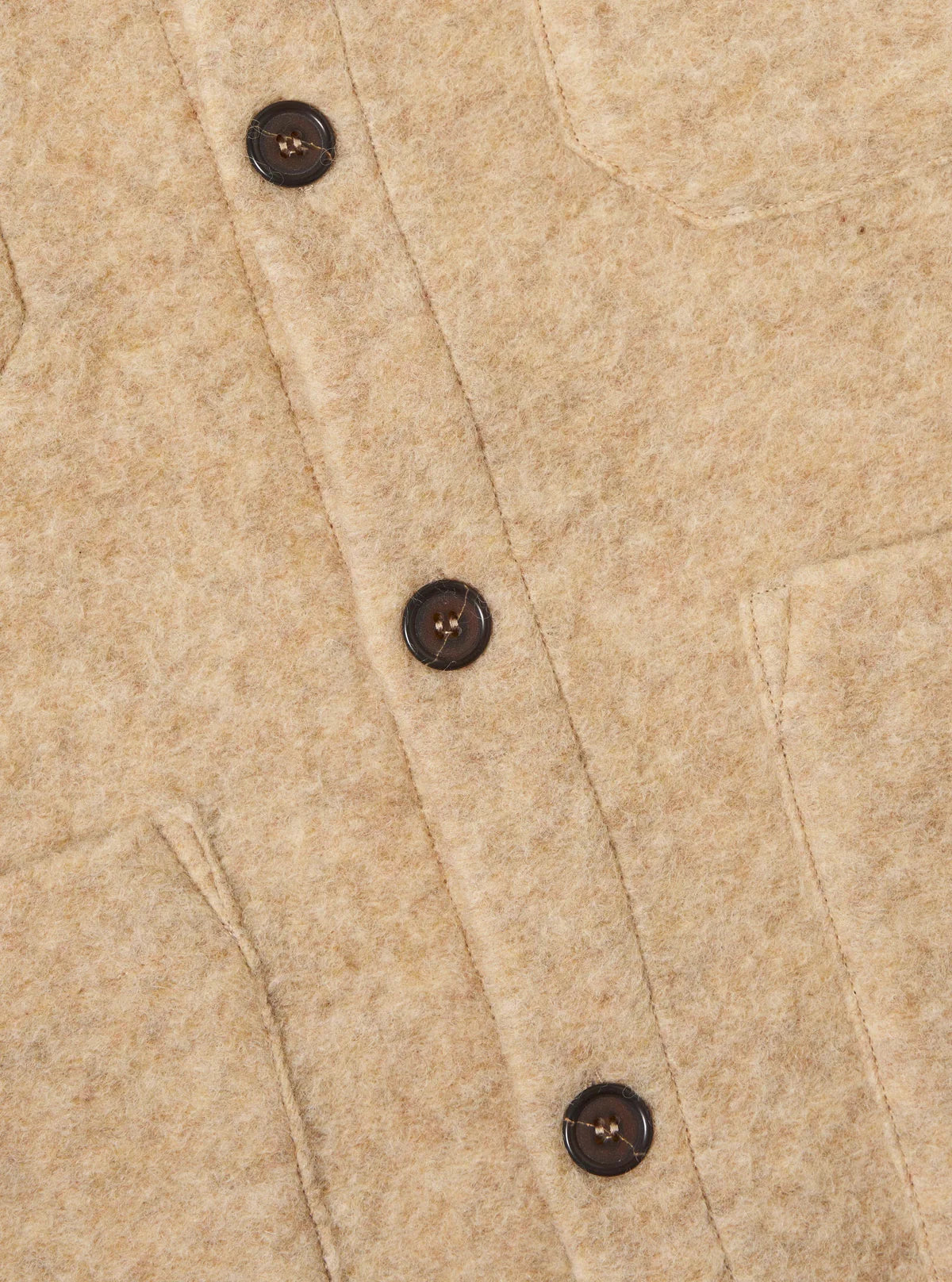 UNIVERSAL WORKS Wool Fleece Cardigan | Fawn LEO BOUTIQUE