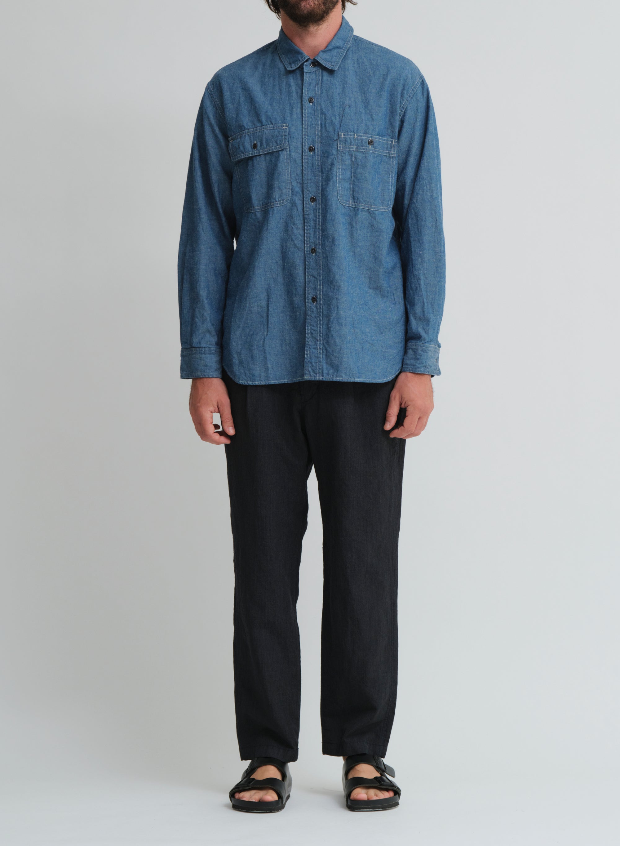 SAGE DE CRET CO/LI Chambray Work Shirt | Blue LEO BOUTIQUE