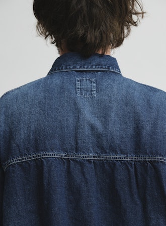 SAGE DE CRET CO/LI Denim Short Jacket | Indigo Blue LEO BOUTIQUE