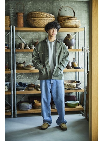 ORSLOW Relaxed Fit Oxford Coverall | Army Green LEO BOUTIQUE