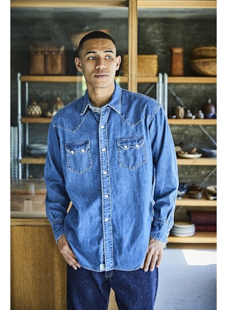 ORSLOW Denim Western Shirt | Denim Used LEO BOUTIQUE