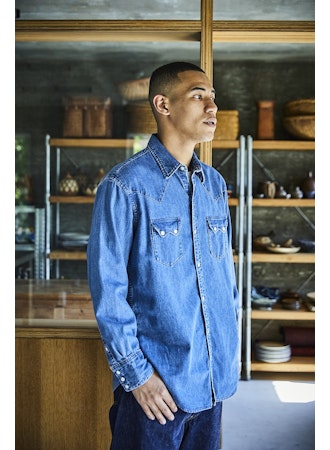 ORSLOW Denim Western Shirt | Denim Used LEO BOUTIQUE