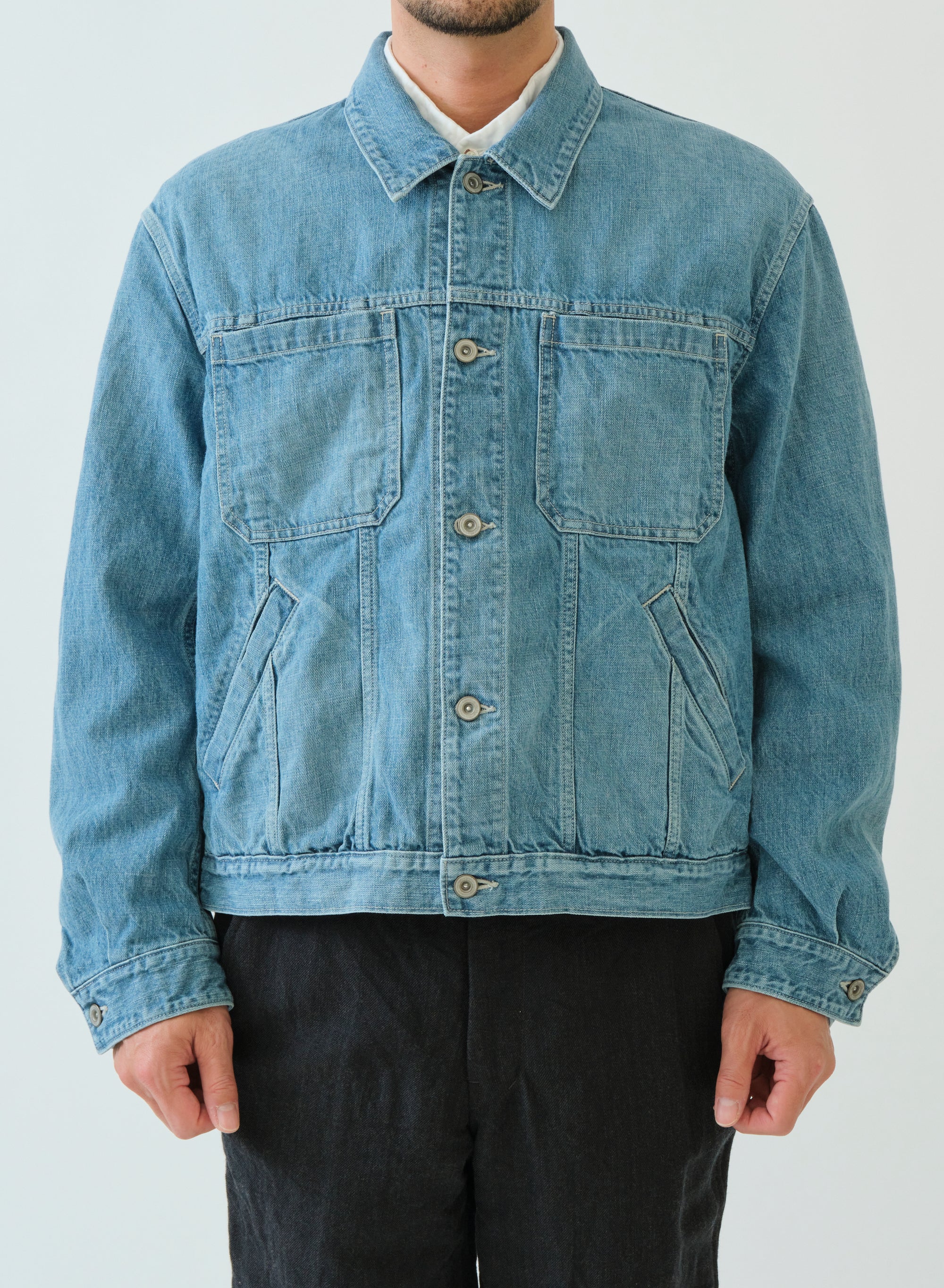 SAGE DE CRET 11oz CO/LI Denim Short Jacket | Blue LEO BOUTIQUE