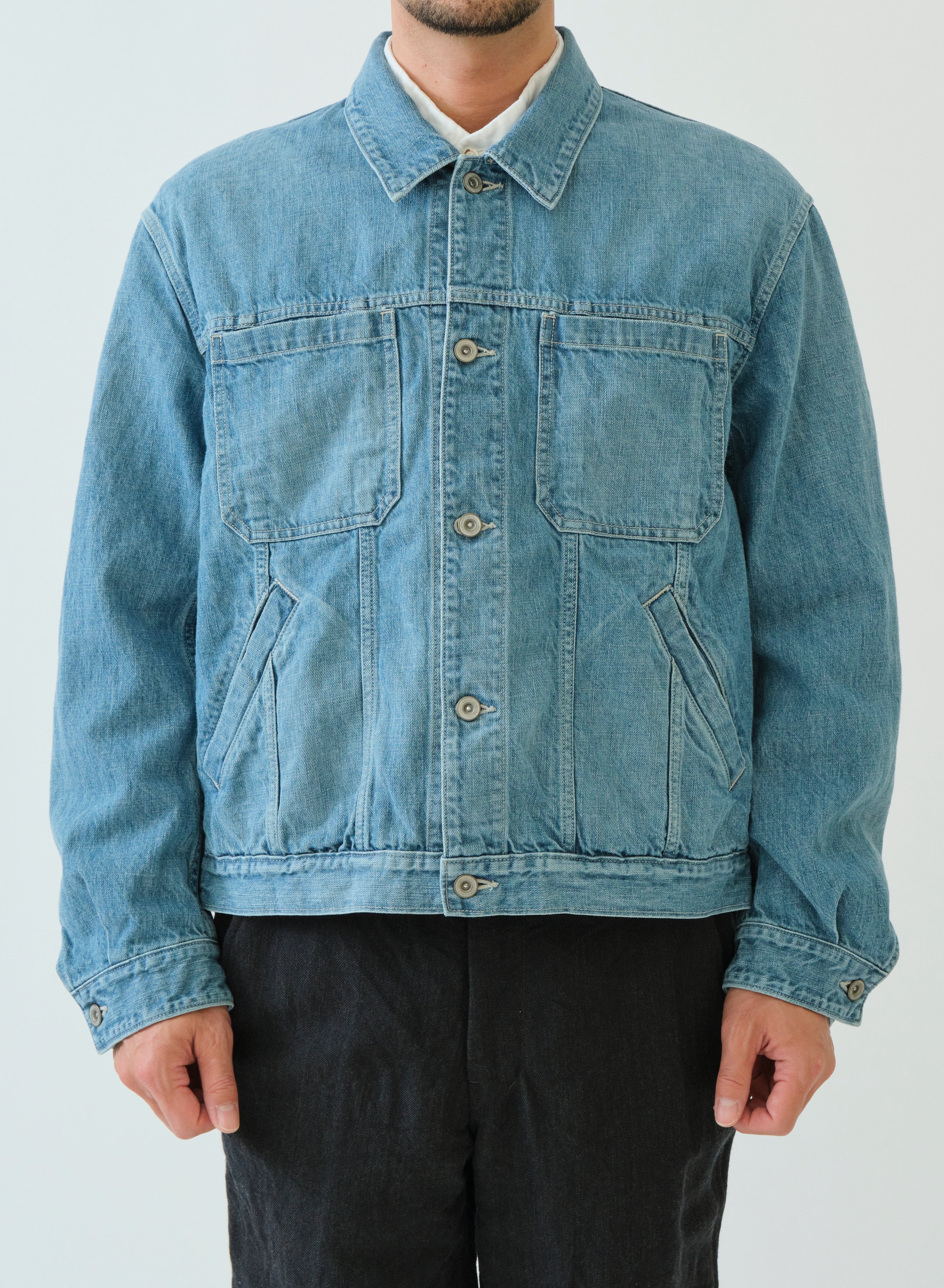 SAGE DE CRET 11oz CO/LI Denim Short Jacket | Blue LEO BOUTIQUE