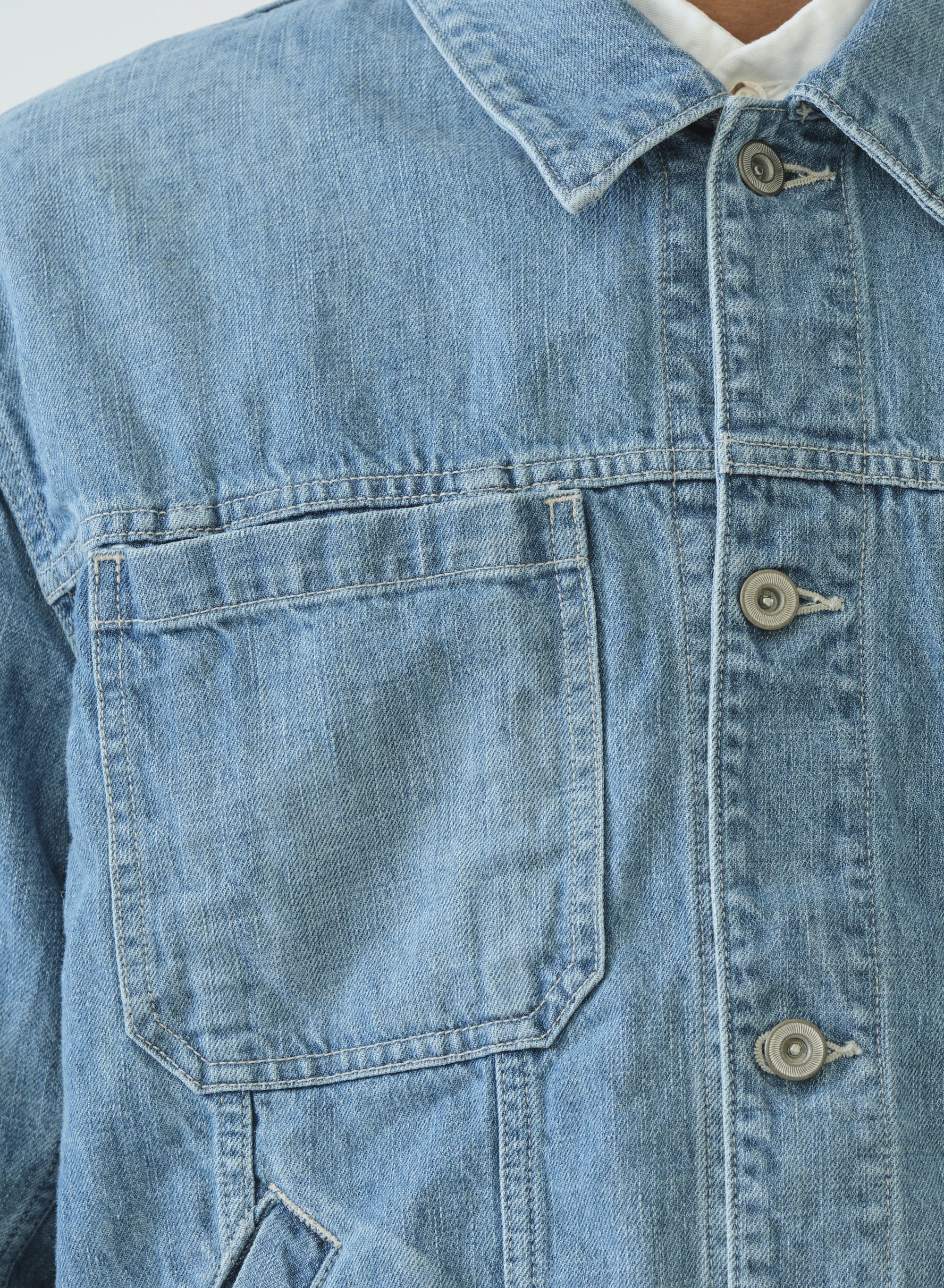 SAGE DE CRET 11oz CO/LI Denim Short Jacket | Blue LEO BOUTIQUE