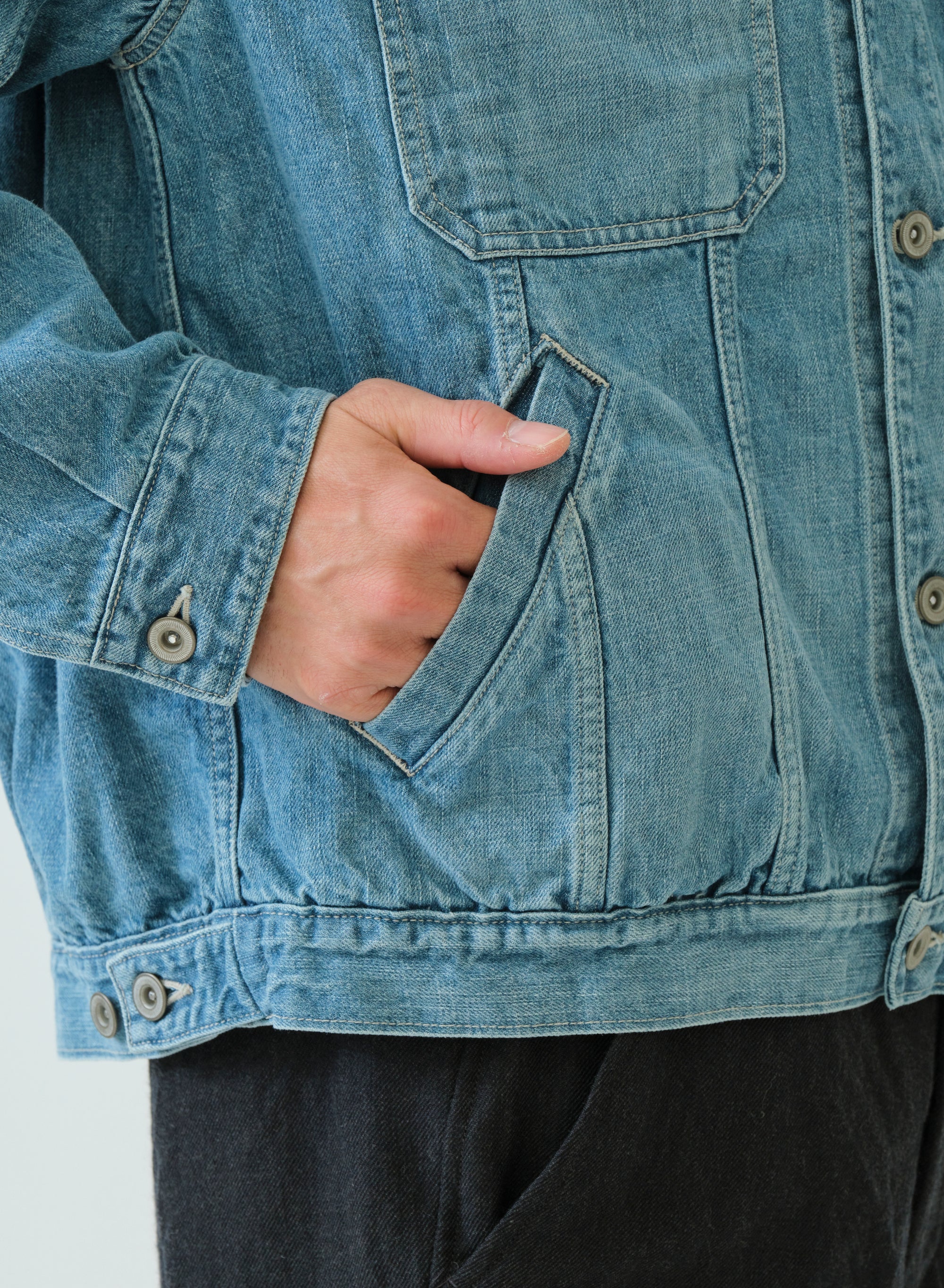 SAGE DE CRET 11oz CO/LI Denim Short Jacket | Blue LEO BOUTIQUE