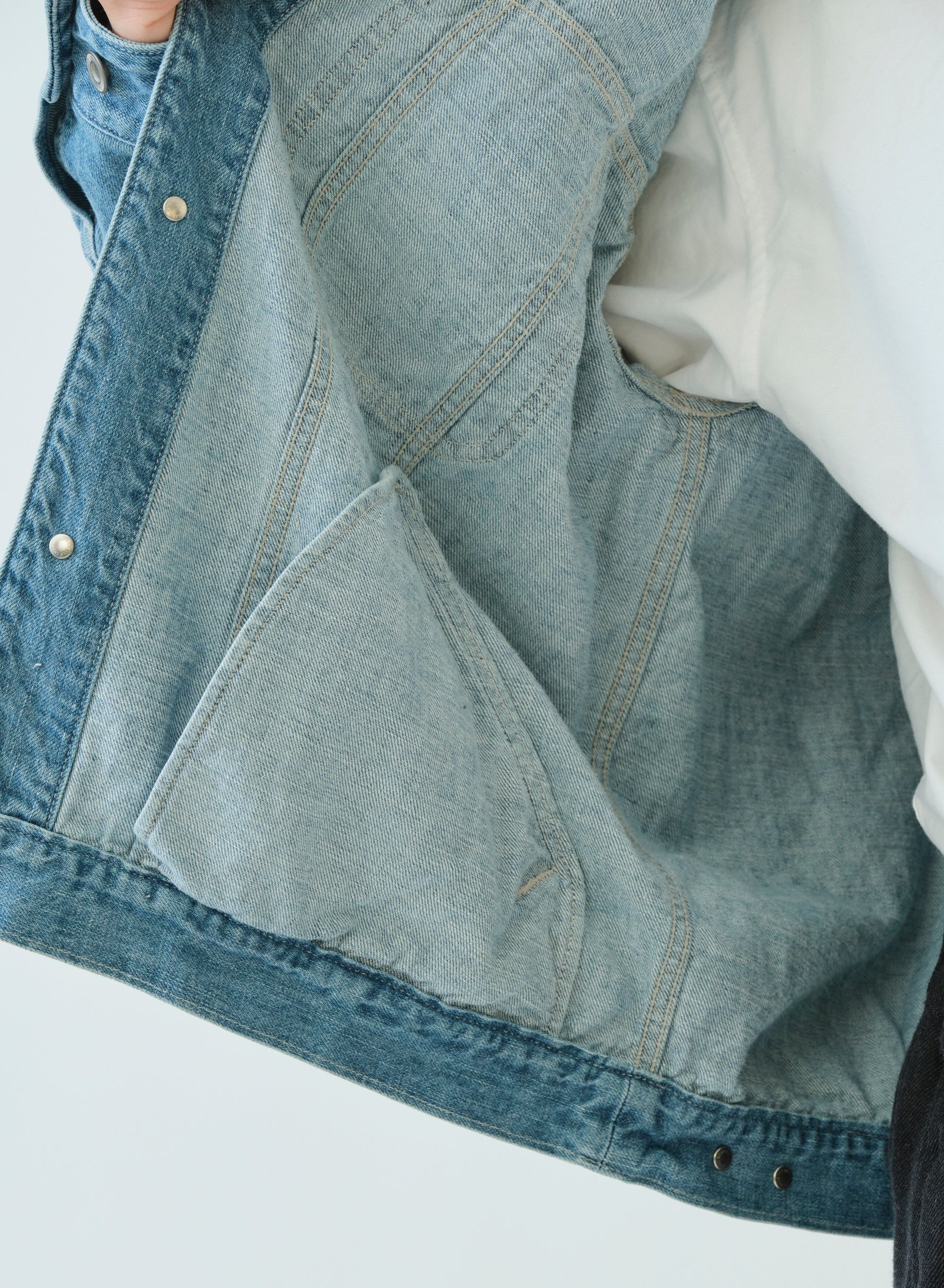 SAGE DE CRET 11oz CO/LI Denim Short Jacket | Blue LEO BOUTIQUE