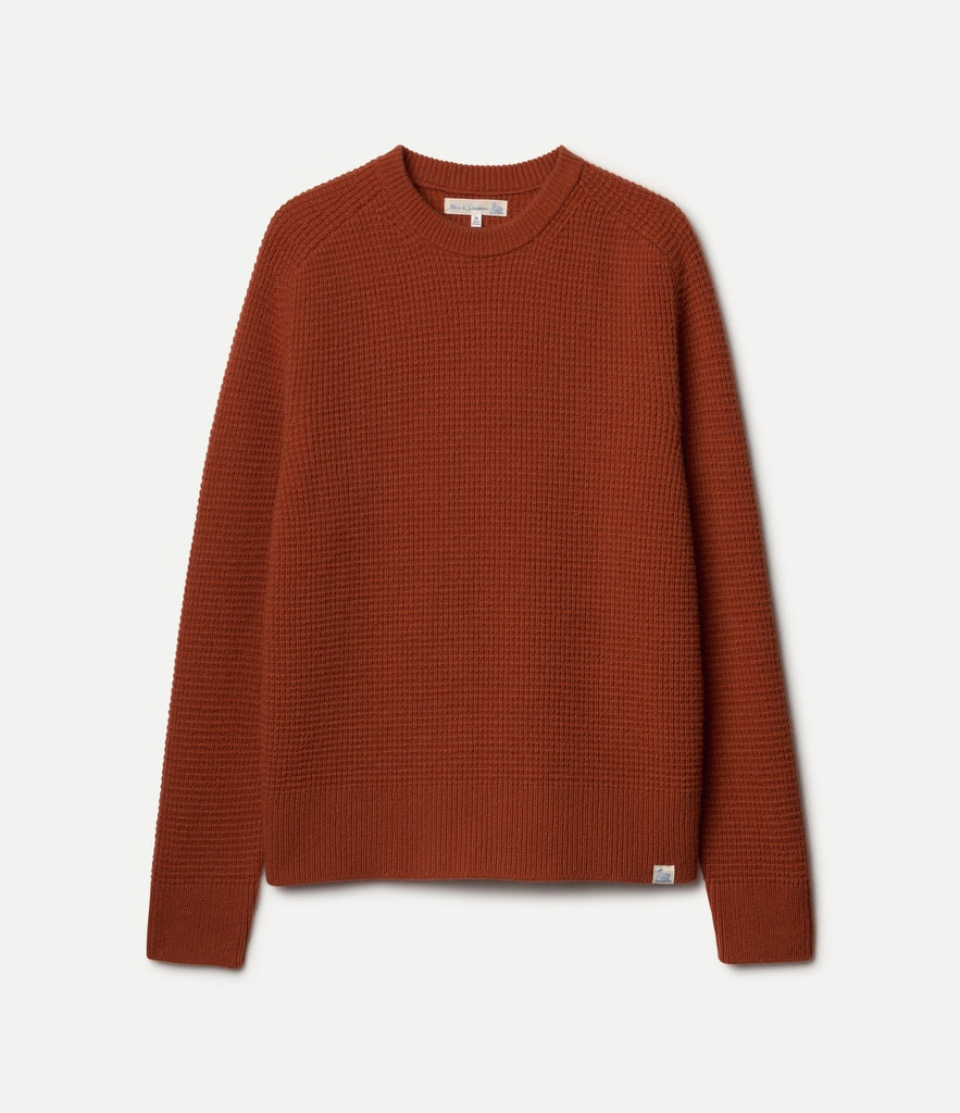 MERZ B. SCHWANEN BLADE02 | Waffle Structured Pullover | 29 Rust LEO BOUTIQUE 