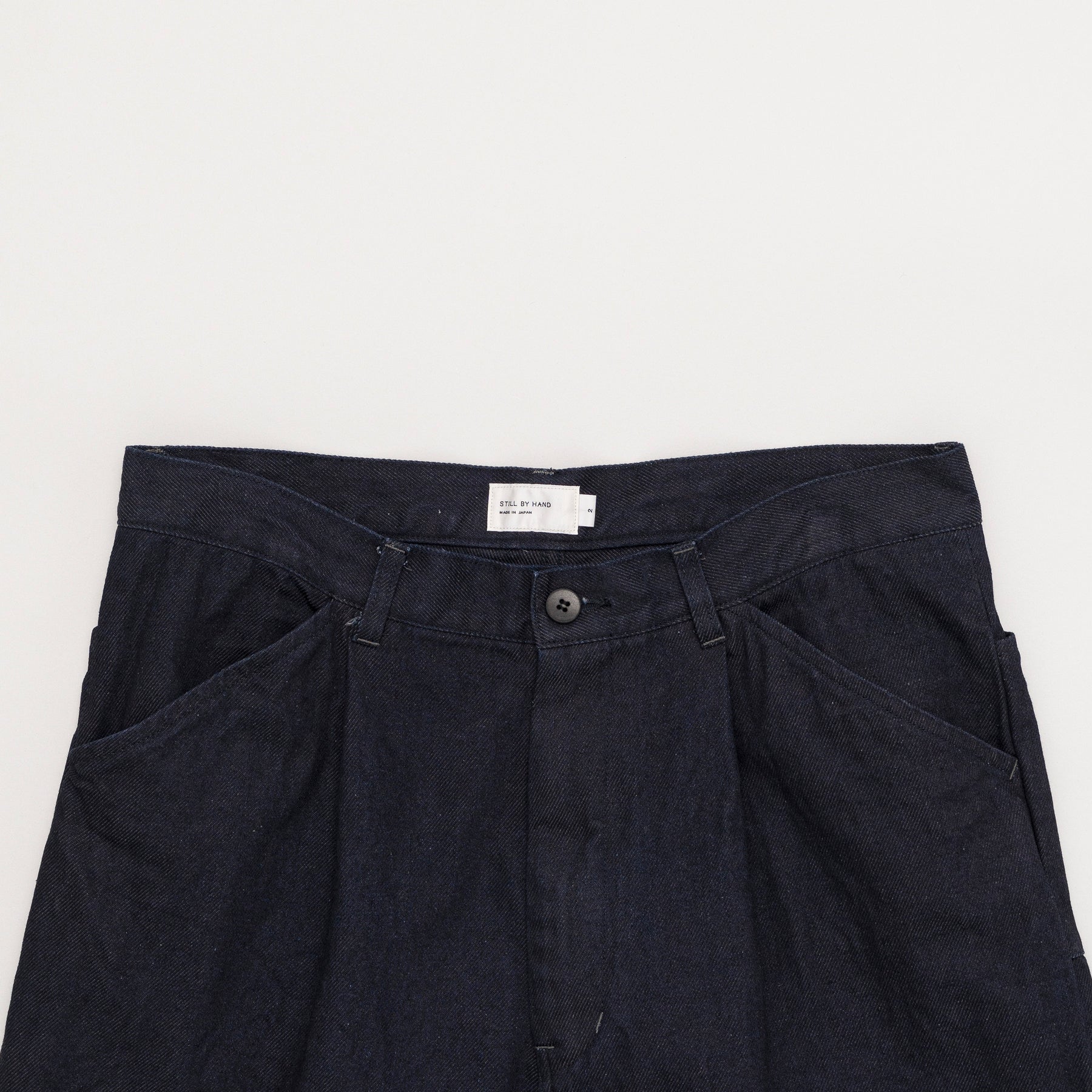 STILL BY HAND 12oz Denim 1 Tuck Pants | Dark Navy LEO BOUTIQUE