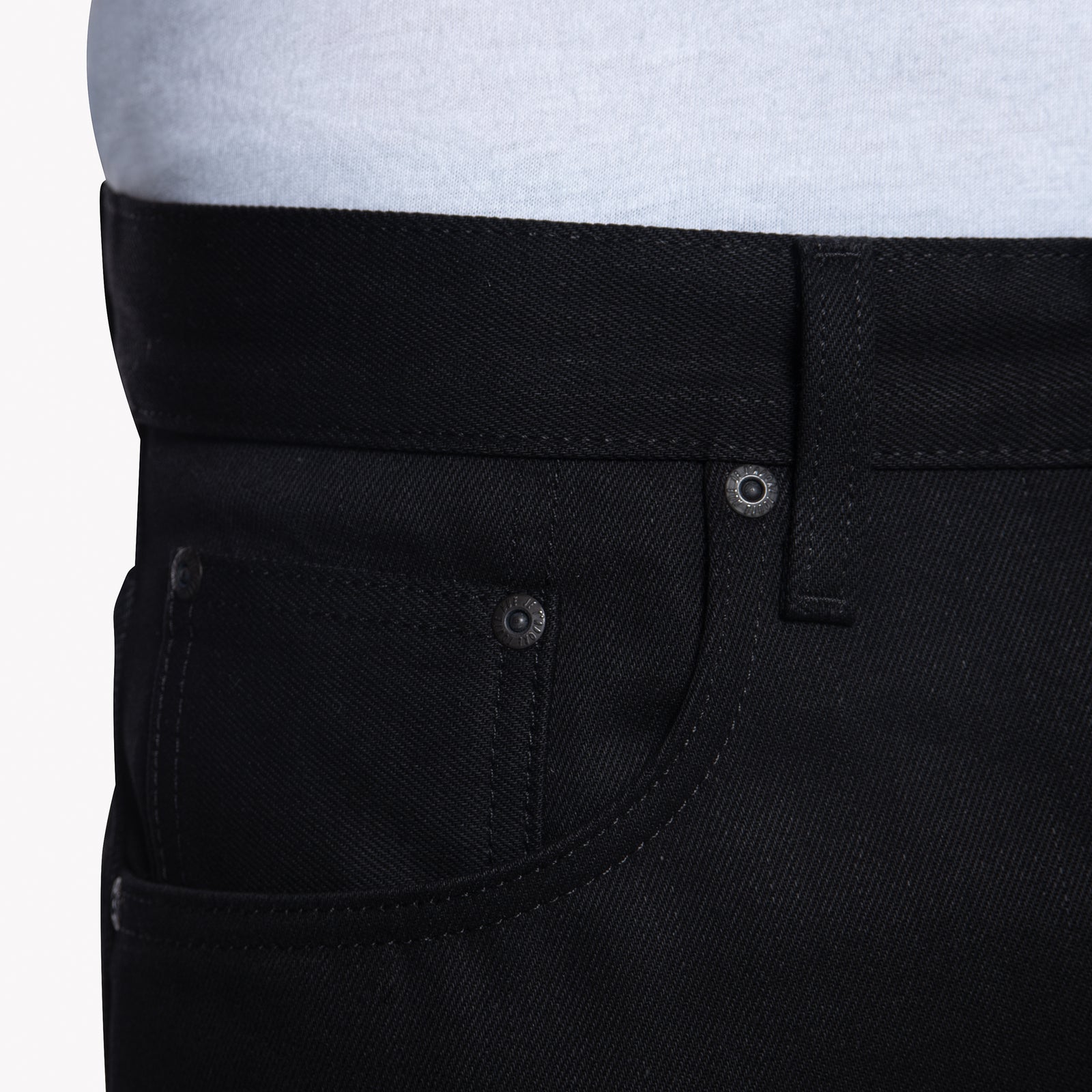 NAKED AND FAMOUS Strong Guy | Solid Black Selvedge LEO BOUTIQUE