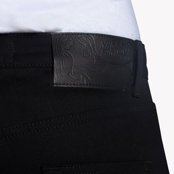 NAKED AND FAMOUS Strong Guy | Solid Black Selvedge LEO BOUTIQUE